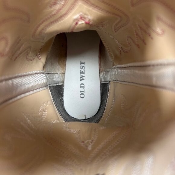 Old West Wide Square Toe 3 Kids Pink Cowgirl Boots Western Boho Outdoors - Picture 7 of 7